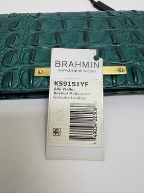 Brahmin Teal Croc-Embossed Leather Ady Wallet